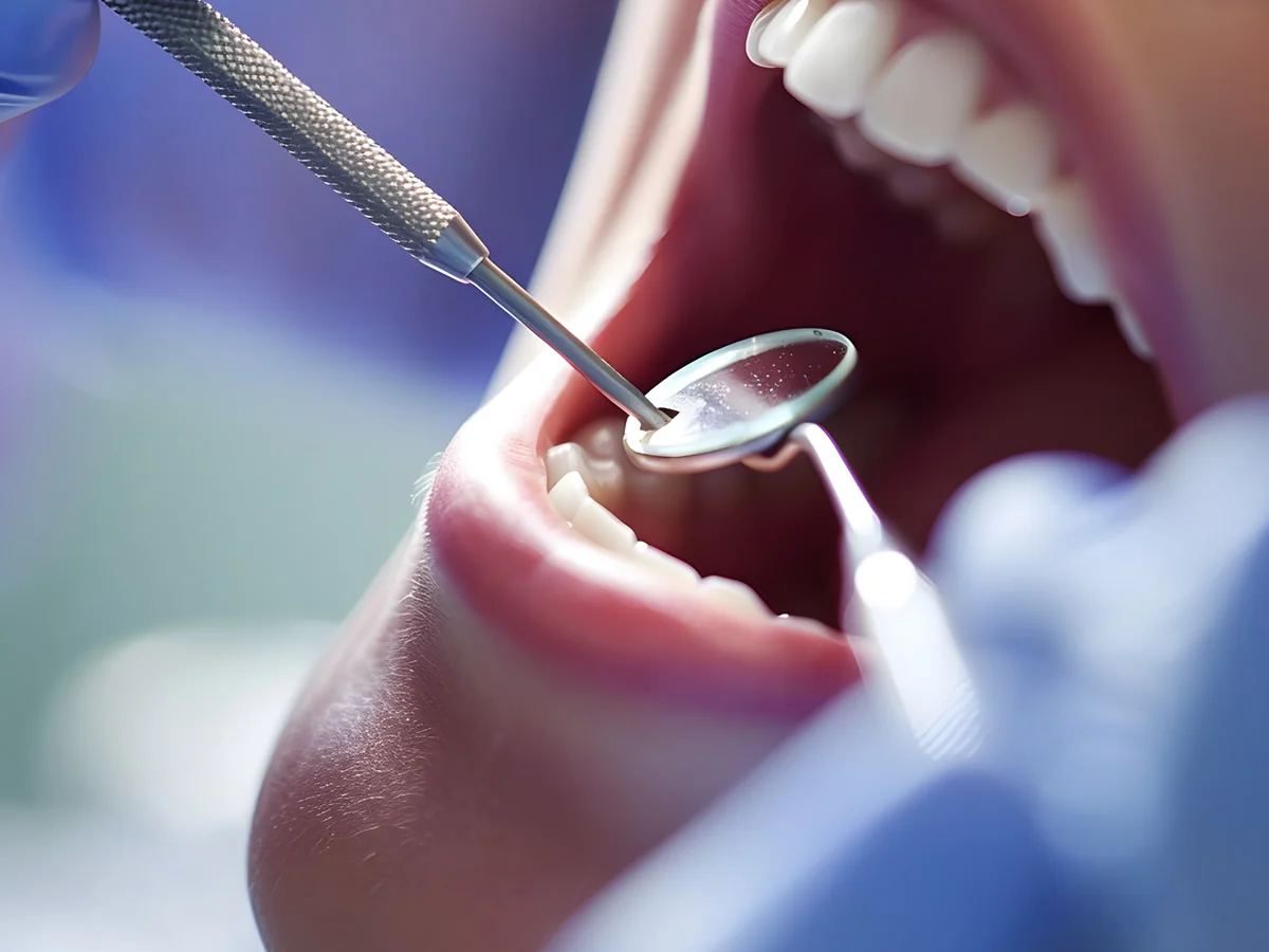 Procedimento de profilaxia dental para limpeza e prevenção de doenças bucais.